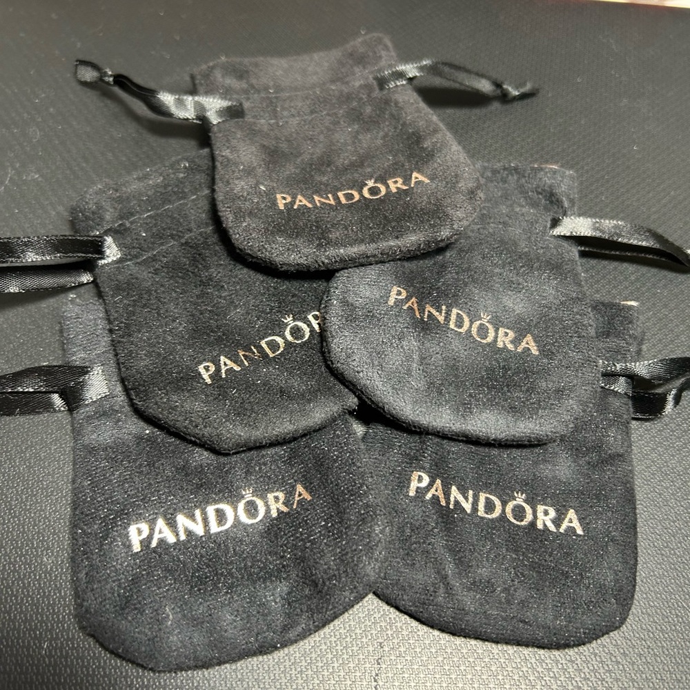 Set of 5 pandora velvet pouches for jewelry